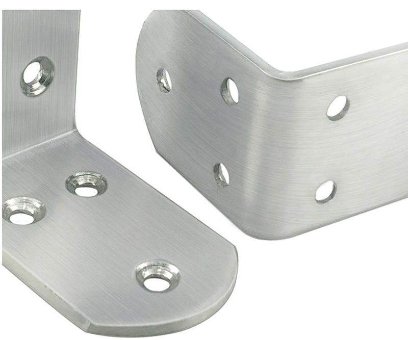 Tiberham Stainless Steel Corner Bracket, Tiberham 90 Degree Right Angle Corner Brace Plate, 47 x 47 x 38 mm L Shaped Furniture Fastener Joint Corner Connector for Wood Shelf Cabinet Table Chair (Pack of 4) - Image 2
